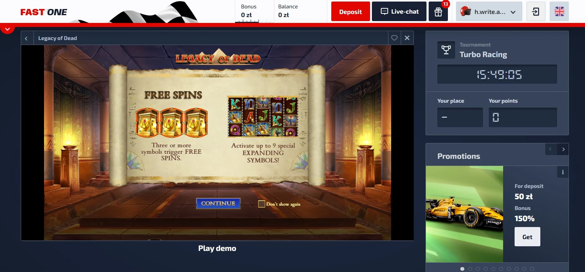 f1 casino demo